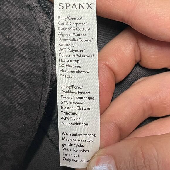 Spanx | Women’s Houndstooth Black Gray Print Leggings Jeggings L - Picture 7 of 8